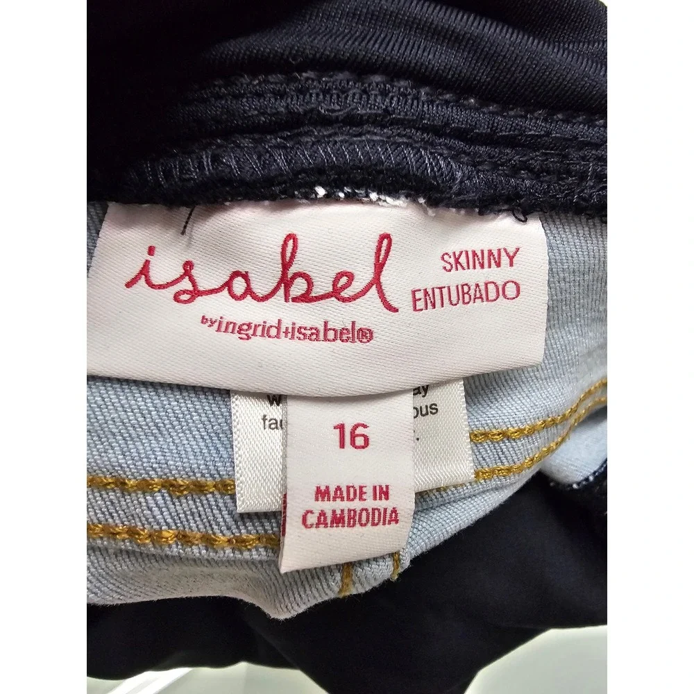 Isabel Maternity Womens Skinny Jeans Light Blue Cotton Blend Casual Size 16